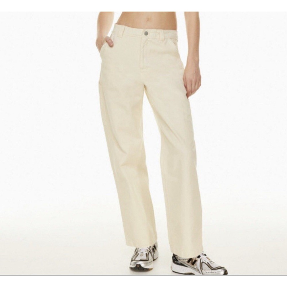 Aritzia TNA Cream Greenwich Pant Womens High‎ Waisted Wide Leg Sz 2